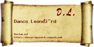 Dancs Leonárd névjegykártya